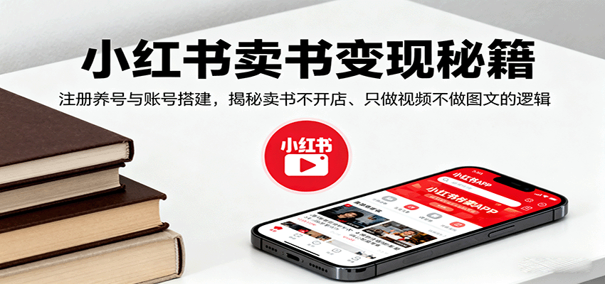 小红书卖书变现秘籍，注册养号与账号搭建，揭秘卖书不开店、只做视频不做图文的逻辑-藏宝阁