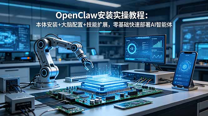 OpenClaw安装实操教程：本体安装+大脑配置+技能扩展，零基础快速部署AI智能体-藏宝阁