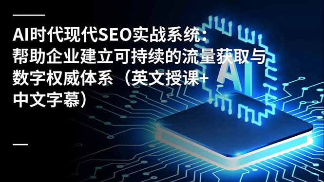 AI时代现代SEO实战系统：帮助企业建立可持续的流量获取与数字权威体系(英文授课+中文字幕-藏宝阁