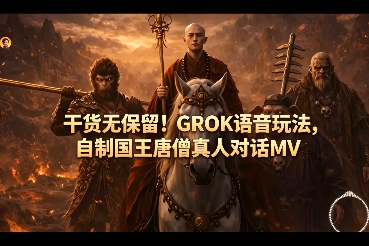 干货无保留！GROK语音玩法，自制国王唐僧真人对话MV-藏宝阁