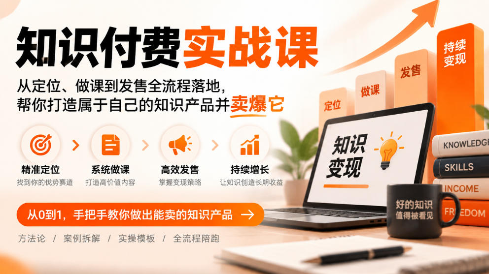 知识付费实战课：从定位、做课到发售全流程落地，帮你打造属于自己的知识产品并卖爆它-藏宝阁