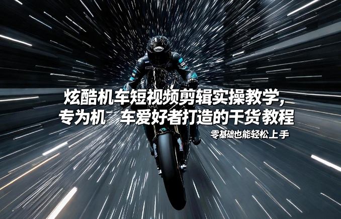 炫酷机车短视频剪辑实操教学，专为机车爱好者打造的干货教程，零基础也能轻松上手-藏宝阁