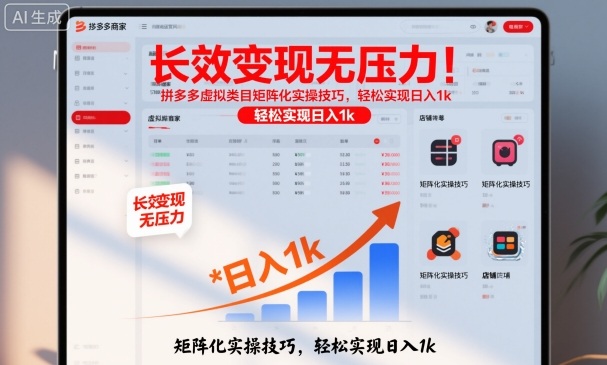 长效变现无压力！拼多多虚拟类目矩阵化实操技巧，轻松实现日入1k【揭秘】-藏宝阁