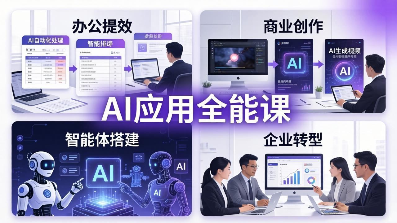 AIGC 应用师全能课-更新：办公提效、商业创作、智能体搭建、企业转型，一站式学会AI应用-藏宝阁