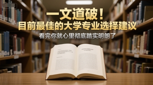 付费文章：一文道破！目前最佳的大学专业选择建议，看完你就心里彻底踏实明朗了-藏宝阁
