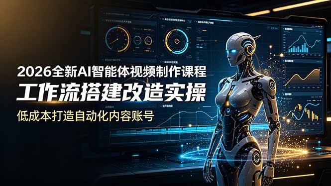 2026全新AI Codex智能体视频制作课程，工作流搭建改造实操，低成本打造自动化内容账号-藏宝阁