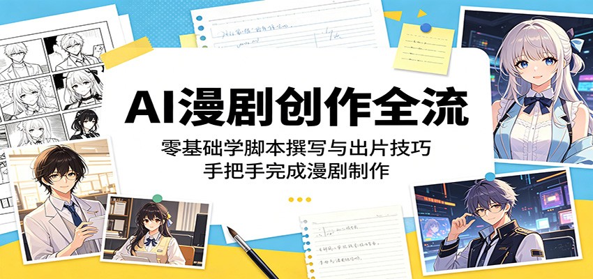 AI漫剧创作全流程：零基础学脚本撰写与出片技巧，手把手完成漫剧制作-藏宝阁