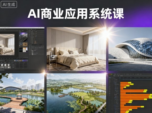 AI商业应用系统课，室内-软装-建筑-景观，智能设计+效果图+动画画实战-藏宝阁