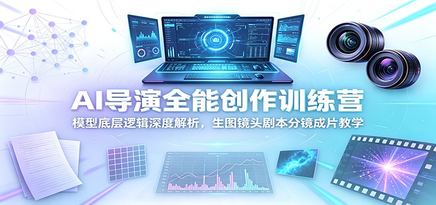 AI导演全能创作训练营：模型底层逻辑深度解析，生图镜头剧本分镜成片教学-藏宝阁