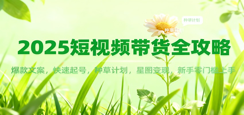 2025短视频带货全攻略：爆款文案，快速起号，种草计划，星图变现，新手零门槛上手-藏宝阁