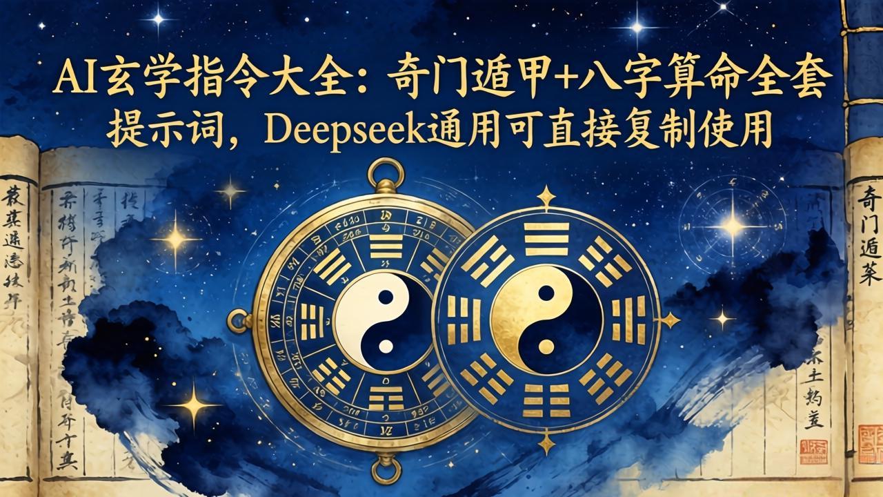 AI玄学指令大全：奇门遁甲+八字算命全套提示词，Deepseek通用可直接复制使用-藏宝阁