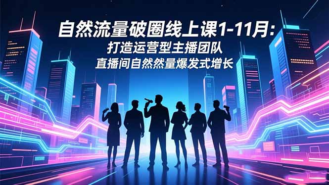 自然流量破圈线上课1-11月：打造运营型主播团队 直播间自然流量爆发式增长-藏宝阁