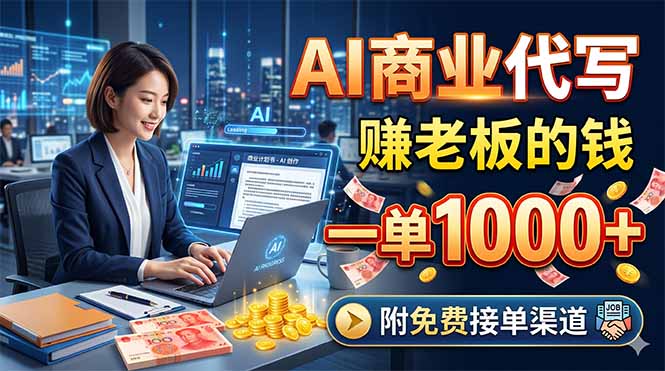 AI商业代写，赚老板的钱，一单1000+，附免费接单渠道-藏宝阁