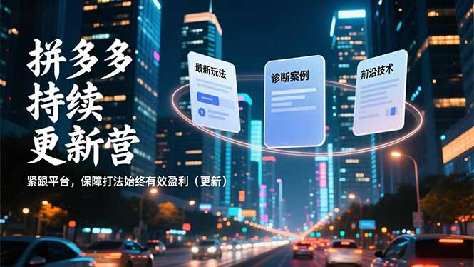 拼多多持续更新营，最新玩法、诊断案例、前沿技术，紧跟平台，保障打法始终有效盈利(更新-藏宝阁