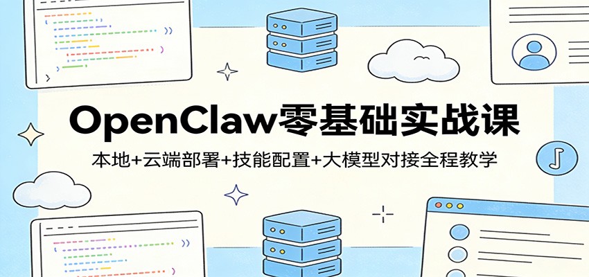 OpenClaw零基础实战课：本地+云端部署+技能配置+大模型对接全程教学-藏宝阁