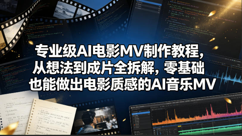 专业级AI电影MV制作教程，从想法到成片全拆解，零基础也能做出电影质感的AI音乐MV-藏宝阁