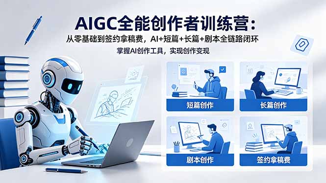 AIGC全能创作者训练营：从零基础到签约拿稿费，AI+短篇+长篇+剧本全链路闭环-藏宝阁