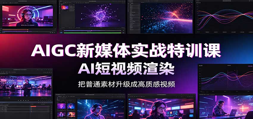 AIGC新媒体实战特训课：工具入门实操，AI短视频渲染，数字人商业视频制作-藏宝阁