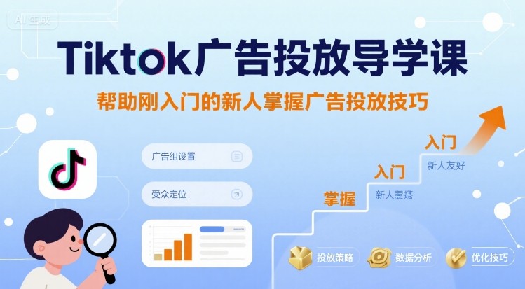 Tiktok广告投放导学课，帮助刚入门的新人掌握广告投放技巧-藏宝阁