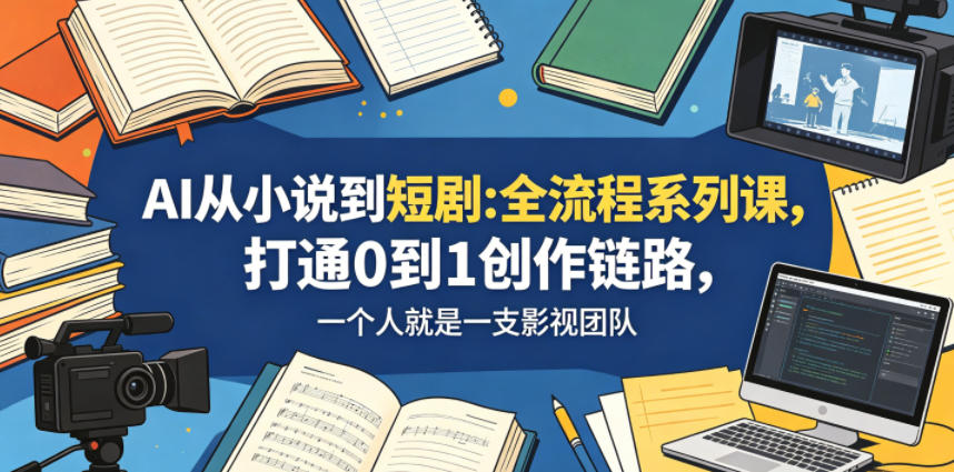 AI从小说到短剧全流程系列课，打通0到1创作链路，一个人就是一支影视团队-藏宝阁