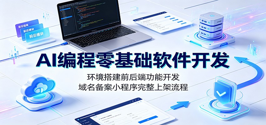 AI编程零基础软件开发：环境搭建前后端功能开发，域名备案小程序完整上架流程-藏宝阁