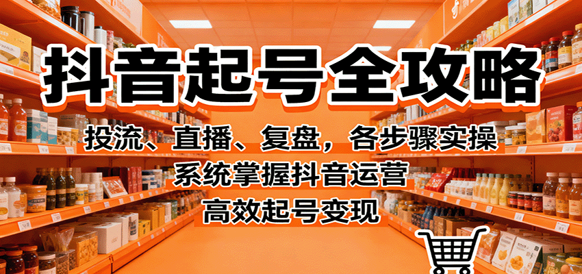 抖音起号全攻略，投流、直播、复盘，各步骤实操，系统掌握抖音运营，高效起号变现-藏宝阁