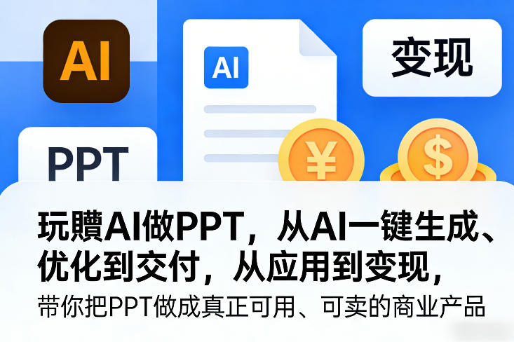 玩賺AI做PPT，从AI一键生成、优化到交付，从应用到变现，带你把PPT做成真正可用、可卖的商业产品(更新0904)-藏宝阁