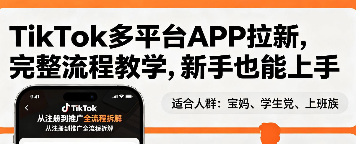 TikTok多平台APP拉新，完整流程教学，新手也能上手，轻松出海搞美金-藏宝阁