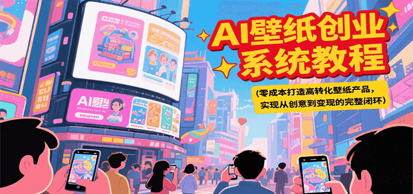 AI壁纸创业系统教程，零成本打造高转化壁纸产品，实现从创意到变现的完整闭环-藏宝阁