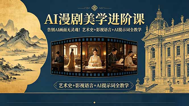 告别AI画面无灵魂！AI漫剧美学进阶课，艺术史+影视语言+AI提示词全教学-藏宝阁