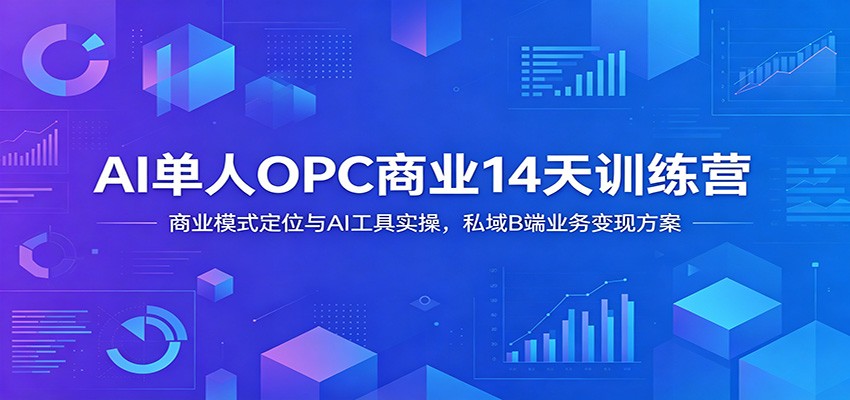 AI单人OPC商业14天训练营：商业模式定位与AI工具实操，私域B端业务变现方案-藏宝阁