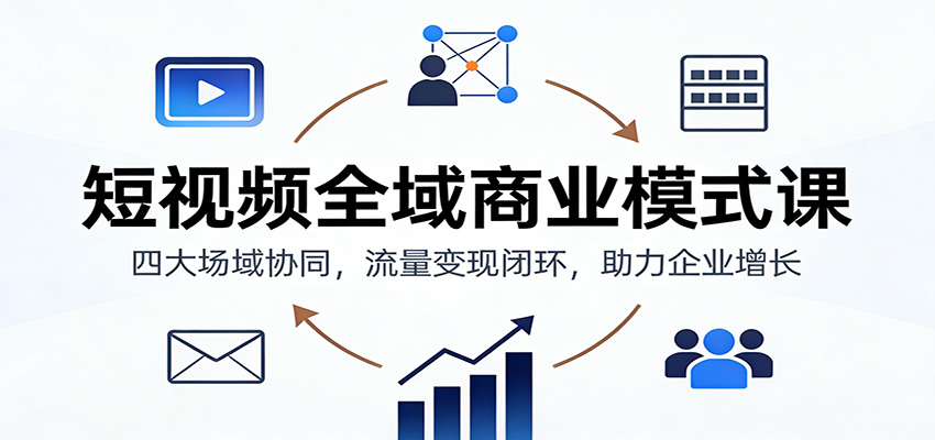 短视频全域商业模式课：四大场域协同，流量变现闭环，助力企业增长-藏宝阁
