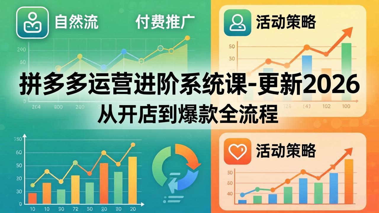 拼多多运营进阶系统课-更新2026：从开店到爆款全流程，自然流+付费推广+活动策略-藏宝阁