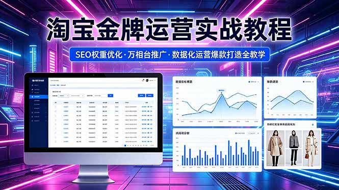 2026 淘宝金牌运营实战教程，SEO权重优化万相台推广，数据化运营爆款打造全教学-藏宝阁