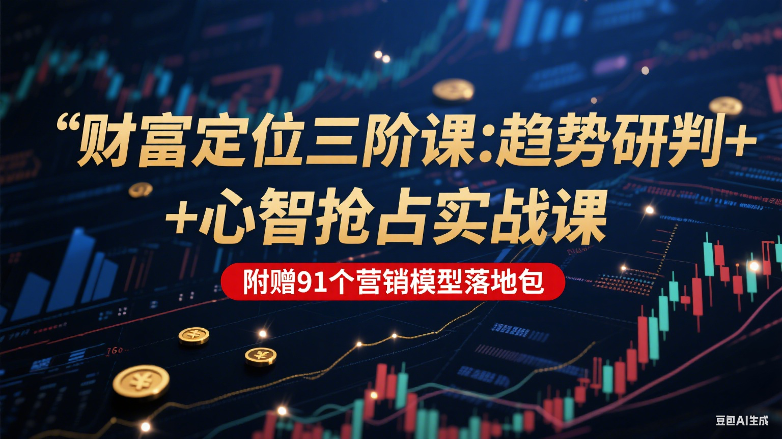 财富定位三阶：趋势研判 + 心智抢占实战课，附赠91个营销模型落地包-藏宝阁