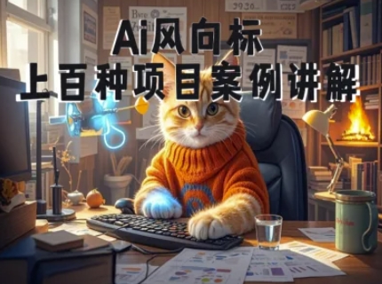 Ai风向标-附100种项目案例玩法-0基础小白到大神ai视频商业应用教学-藏宝阁