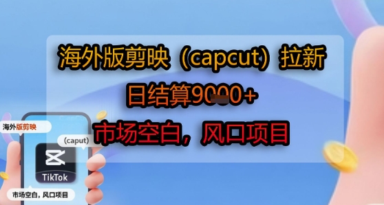 海外版剪映(capcut)拉新，日结算1k+，市场空白，风口项目-藏宝阁