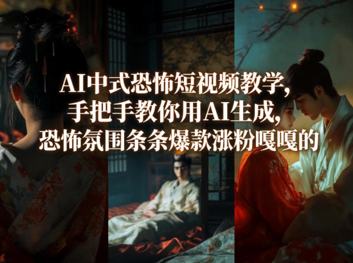 AI中式恐怖短视频教学，手把手教你用AI生成，恐怖氛围条条爆款涨粉嘎嘎的-藏宝阁