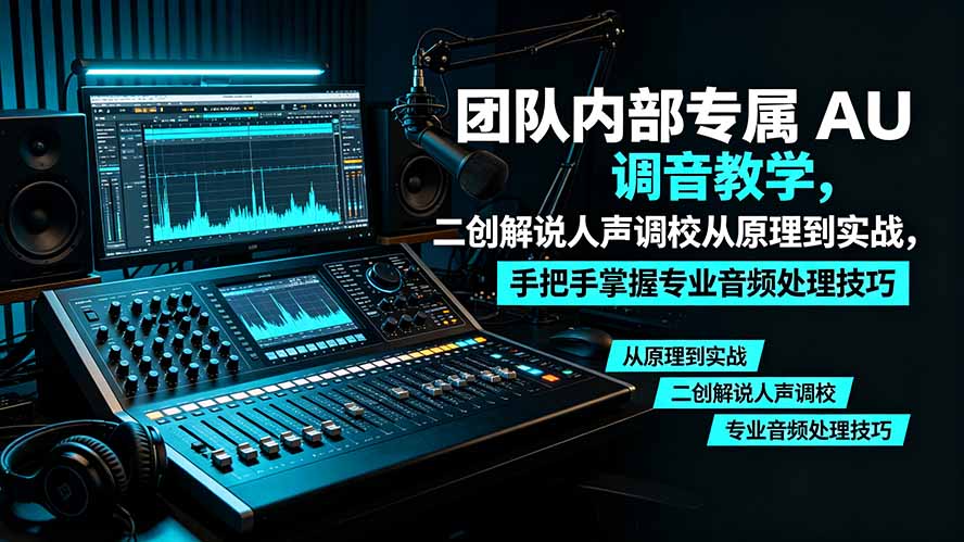 某大佬团队内部专属 AU 调音教学，二创解说人声调校从原理到实战，手把手掌握专业音频处理技巧-藏宝阁