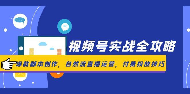 视频号实战全攻略，爆款脚本创作，自然流直播运营，付费投放技巧-藏宝阁
