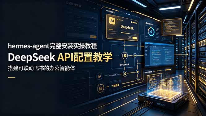 hermes-agent完整安装实操教程，DeepSeek API配置教学，搭建可联动飞书的办公智能体-藏宝阁