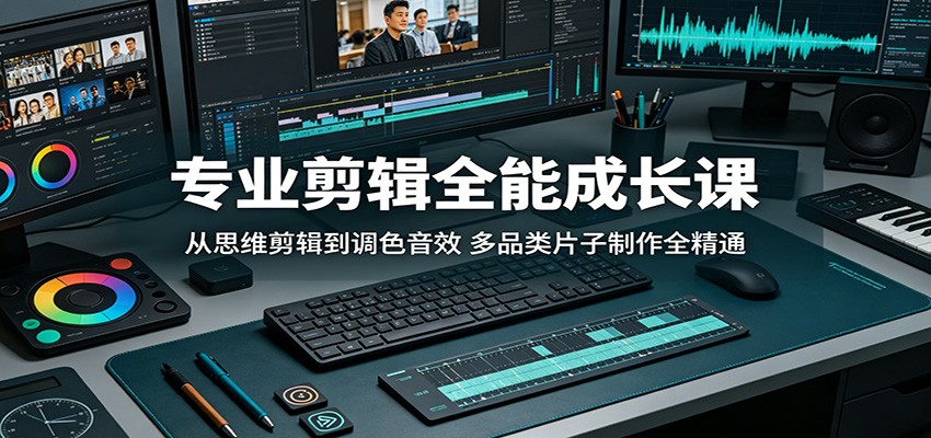 专业剪辑全能成长课：从思维剪辑到调色音效，多品类片子制作全精通-藏宝阁