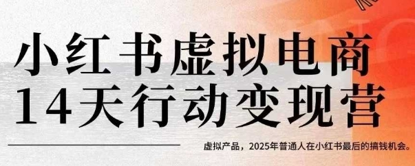 小红书虚拟电商14天变现训练营，虚拟产品，2025年普通人在小红书最后的搞钱机会(更新)-藏宝阁