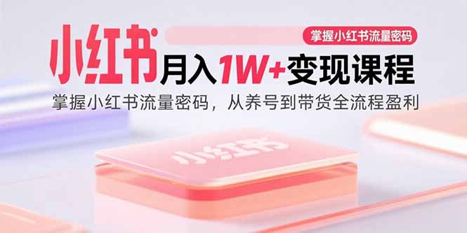 小红书月入1W+变现课程：掌握小红书流量密码，从养号到带货全流程盈利-藏宝阁