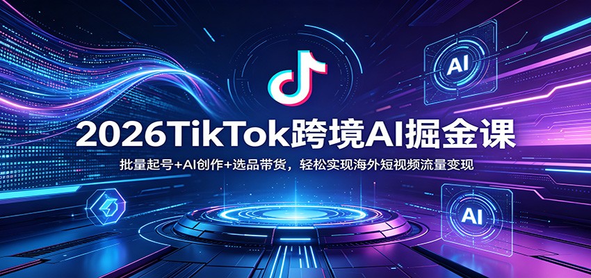 2026TikTok跨境AI掘金课：批量起号+AI创作+选品带货，轻松实现海外短视频流量变现-藏宝阁