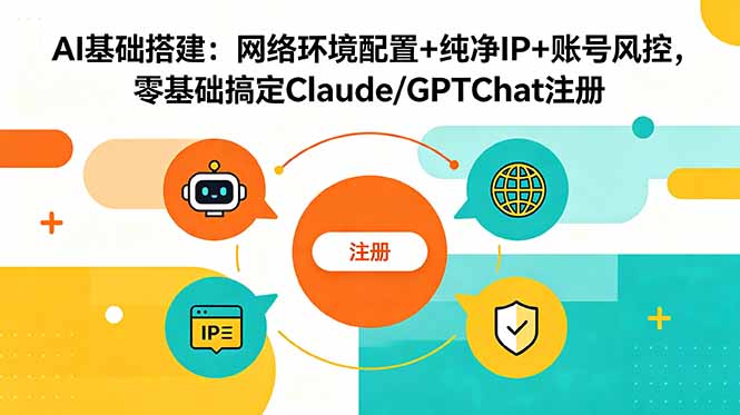 AI基础搭建：网络环境配置+纯净IP+账号风控，零基础搞定Claude/GPTChat注册-藏宝阁