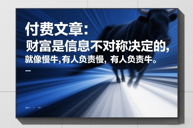 付费文章：财富是信息不对称决定的，就像慢牛，有人负责慢，有人负责牛-藏宝阁