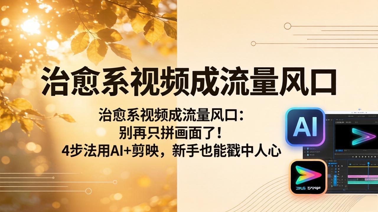 治愈系视频成流量风口：别再只拼画面了！4步法用AI+剪映，新手也能戳中人心-藏宝阁