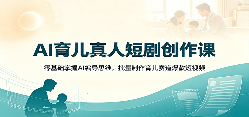 AI育儿真人短剧创作课：零基础掌握AI编导思维，批量制作育儿赛道爆款短视频-藏宝阁