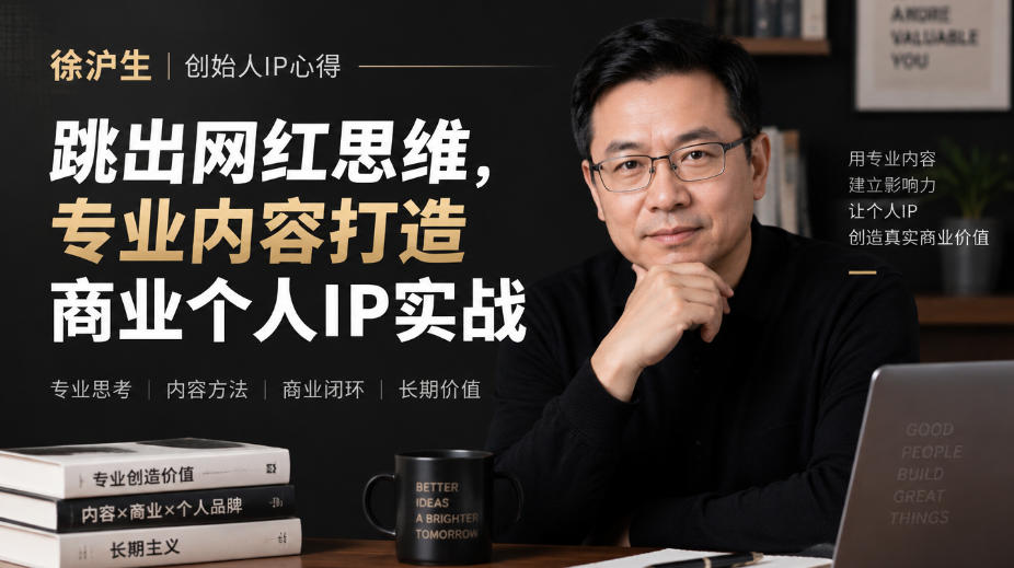 徐沪生创始人IP心得｜跳出网红思维，专业内容打造商业个人IP实战【文档】-藏宝阁